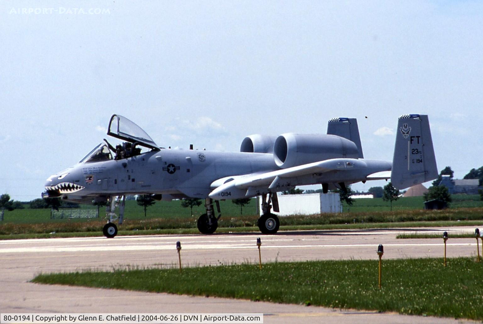 80-0194, 1980 Fairchild Republic A-10C Thunderbolt II C/N A10-0544, A-10A at the Quad Cities Air Show