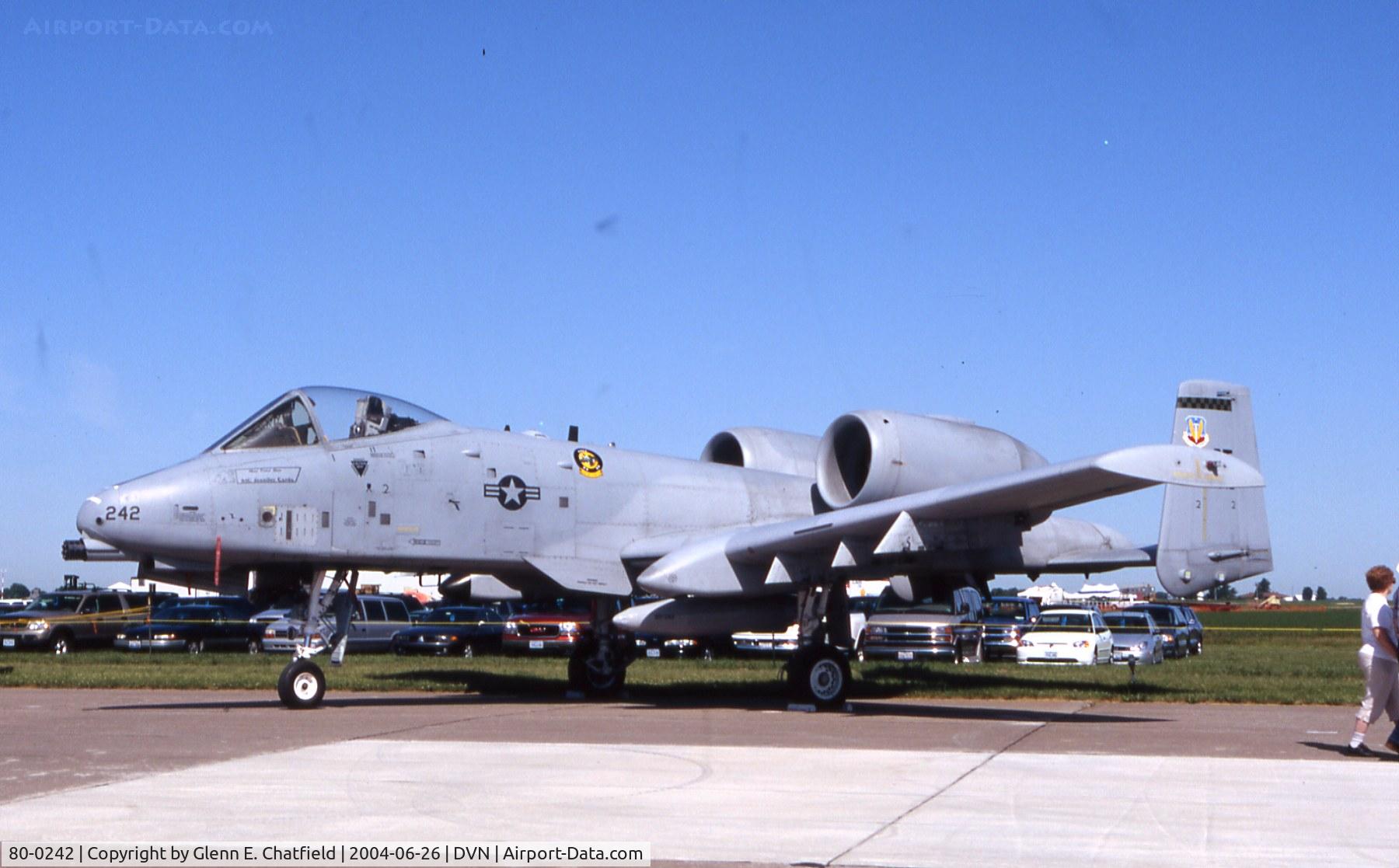 80-0242, 1980 Fairchild Republic A-10A Thunderbolt II C/N A10-0592, A-10A at the Quad Cities Air Show