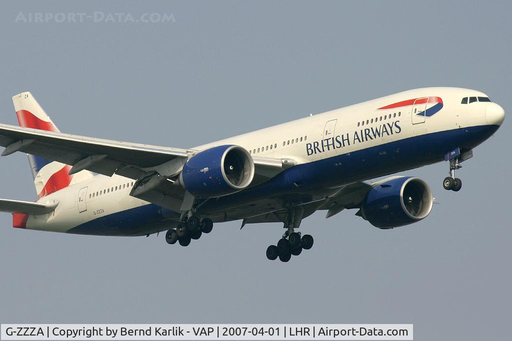 G-ZZZA, 1995 Boeing 777-236 C/N 27105, British Airways Boeing 777