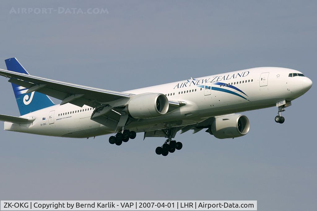 ZK-OKG, 2006 Boeing 777-219 C/N 29403, New Zealand Boeing 777