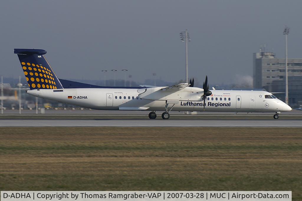 D-ADHA, 2000 De Havilland Canada DHC-8-402Q Dash 8 C/N 4028, Augsburg Airways Dash 8-400 (Lufthansa Regional colors)