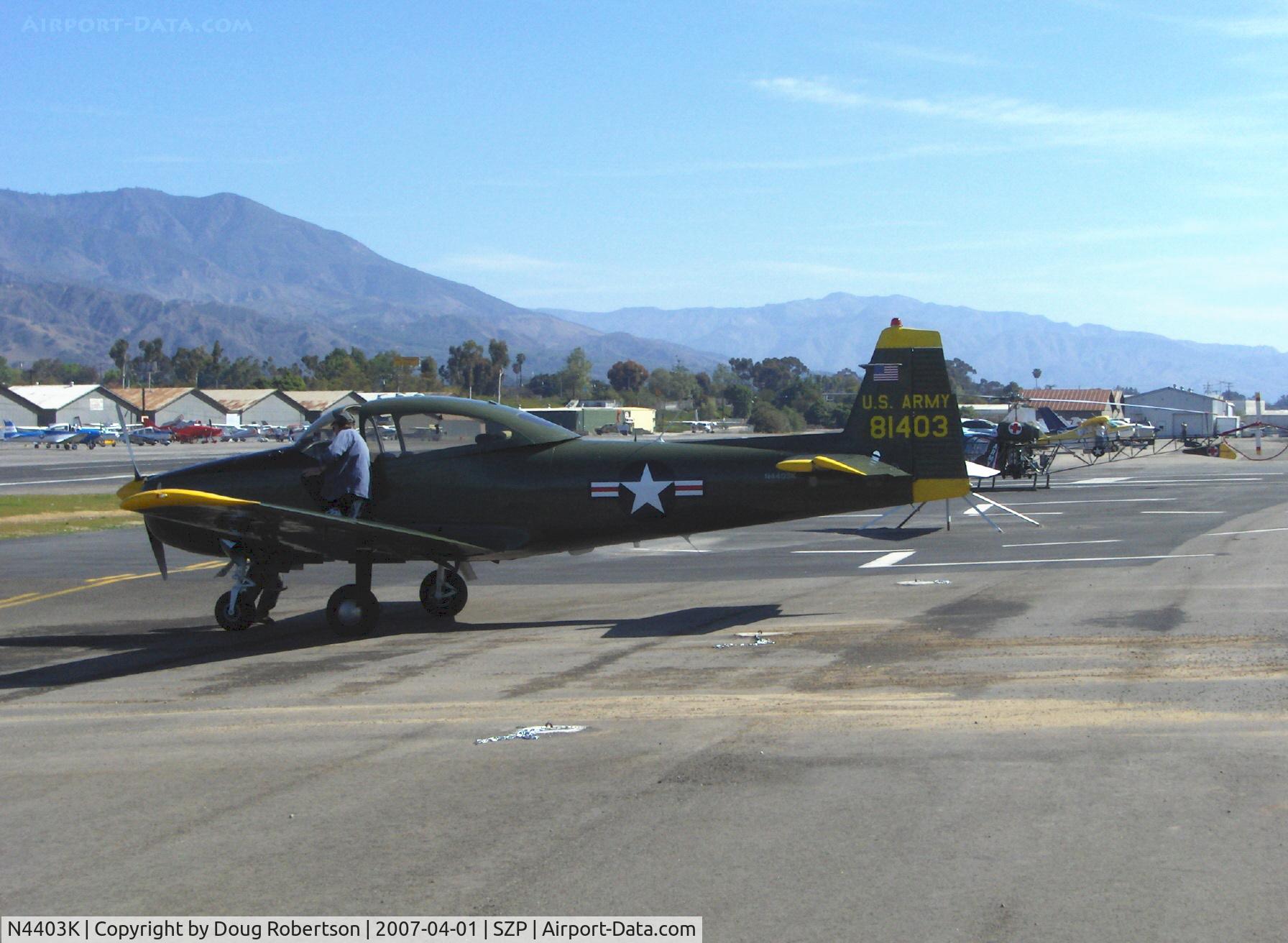 N4403K, 1948 Ryan Navion C/N NAV-4-1403, 1948 Ryan NAVION as L-17B, Continental E-185, transient parking
