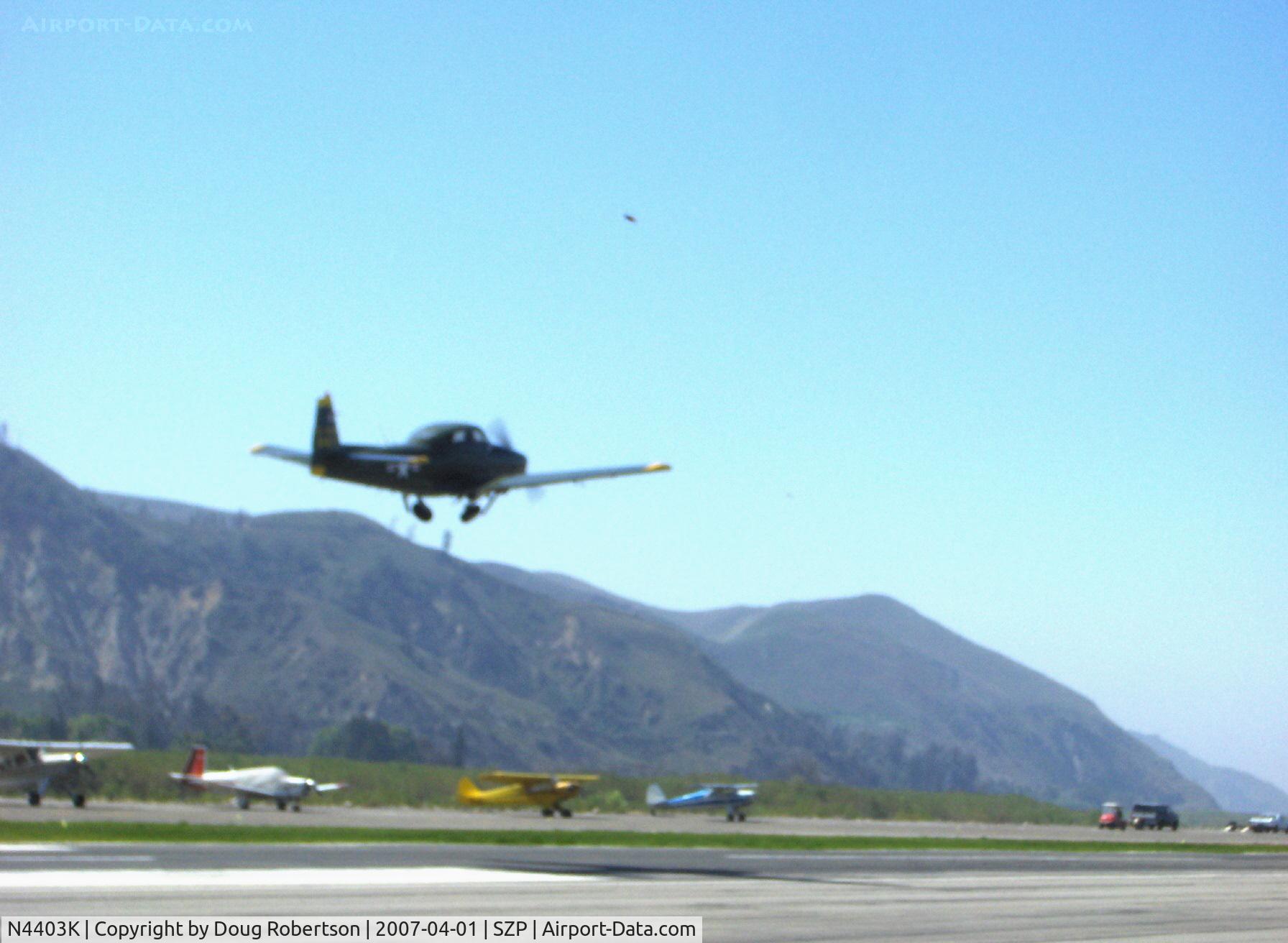 N4403K, 1948 Ryan Navion C/N NAV-4-1403, 1948 Ryan NAVION as L-17B, Continental E-185, takeoff climb Rwy 22, gear coming up