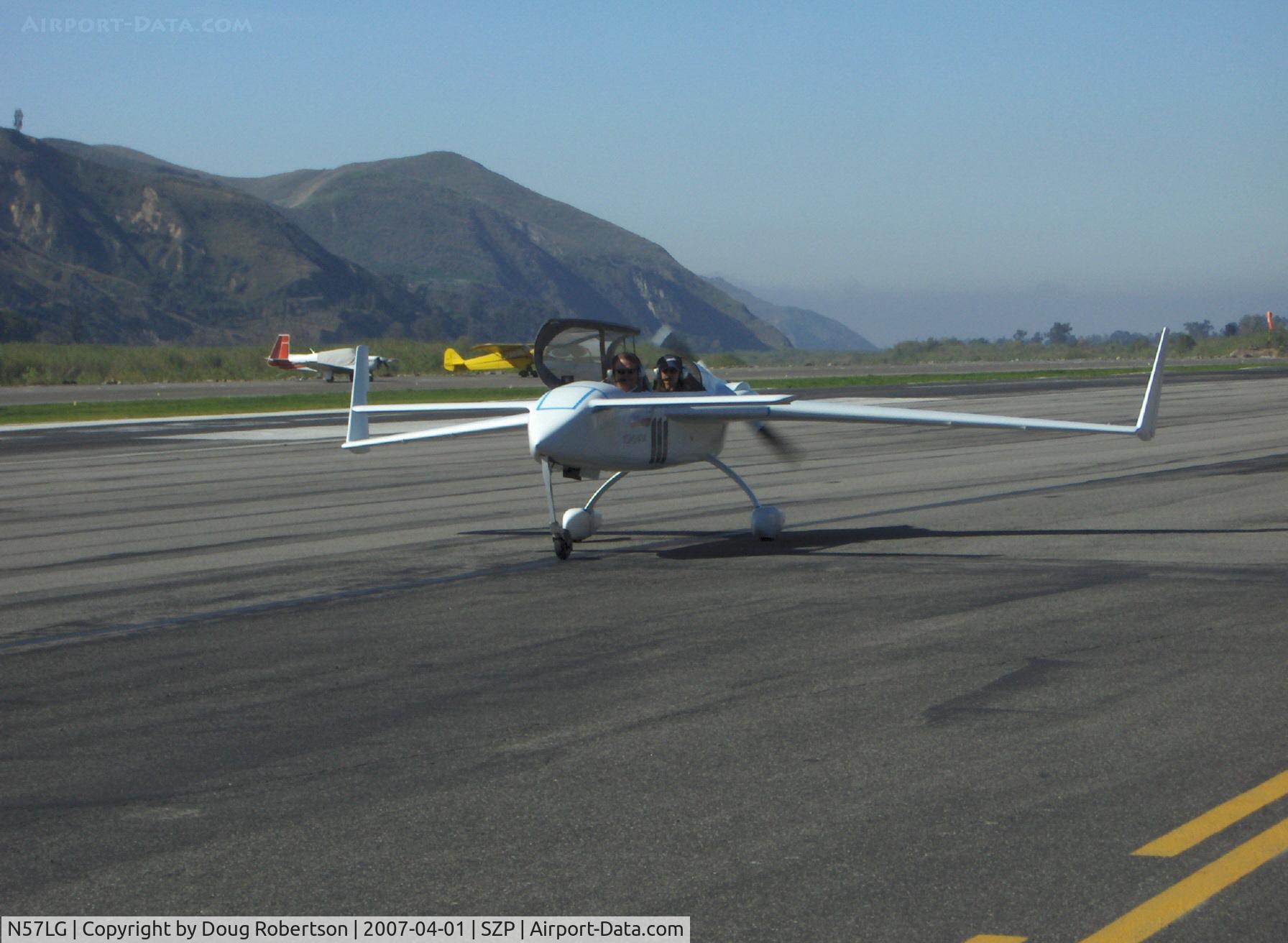 N57LG, 1983 Rutan VariEze C/N 57Z, 1983 Godsey VARI-EZE 'Delaminator III' canard, Continental O-200 100+ Hp, Light Speed Eng. Plasma capacitive discharge ignition system automatically optimizes spark timing for rpm, MP & altitude conditions to maximize fuel economy & power, taxi