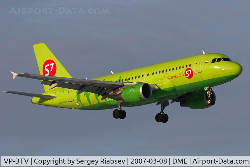 VP-BTV, 1999 Airbus A319-114 C/N 1078, S7 Airlines