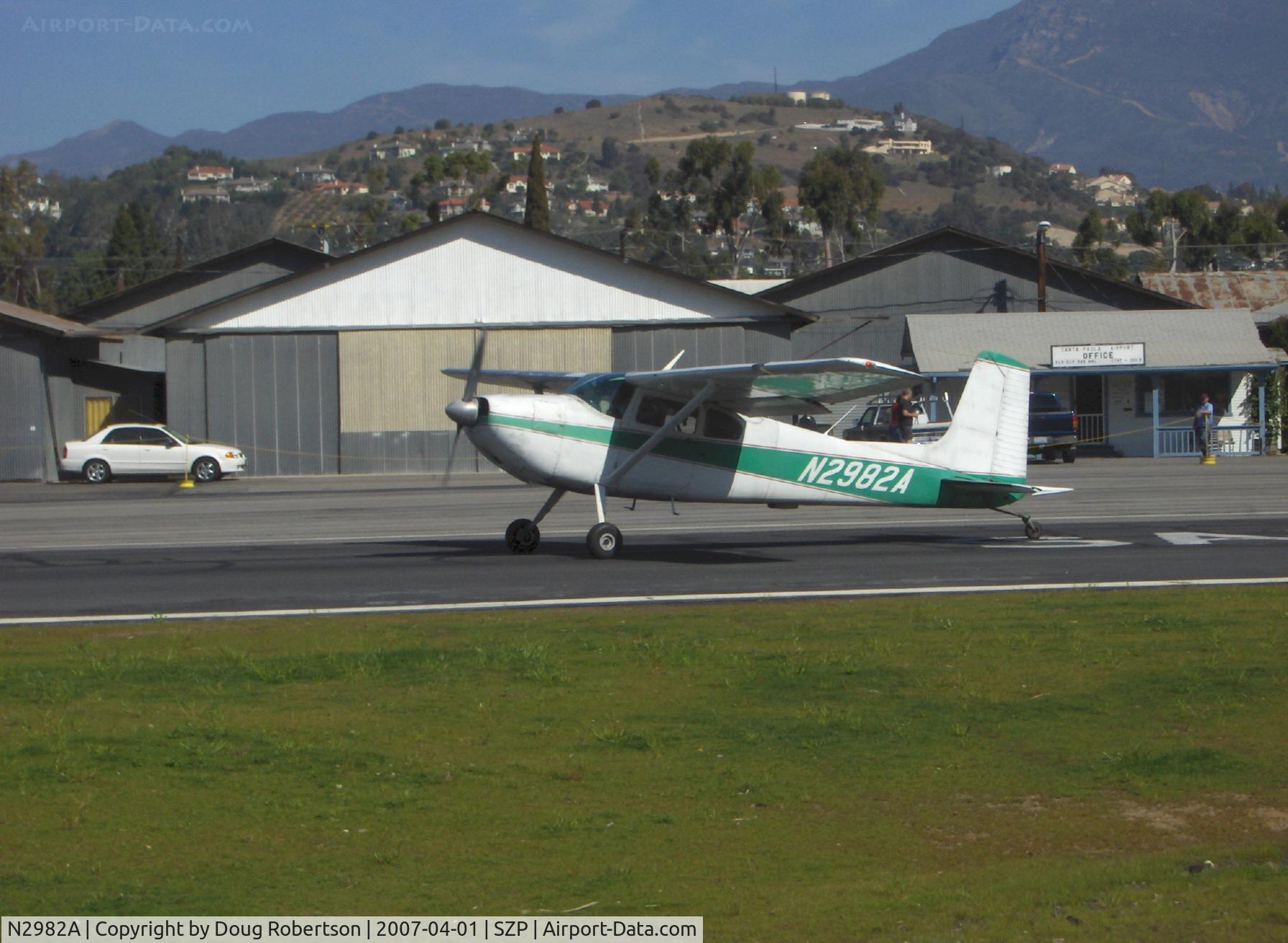 N2982A, 1953 Cessna 180 C/N 30182, 1953 Cessna 180, Continental O-470 225 Hp, flaps landing roll Rwy 22