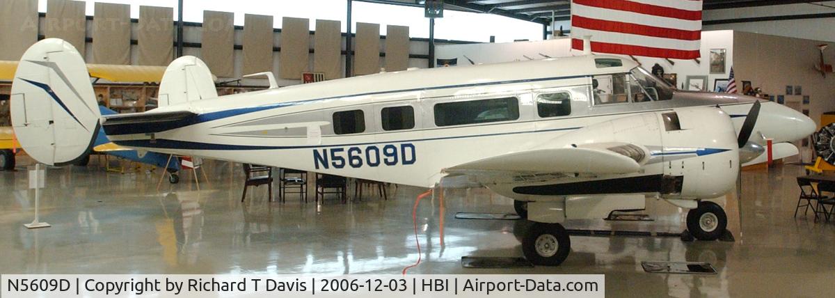 N5609D, 1957 Beech E18S C/N BA-315, 1957 Beech E18S at North Carolina Aviation Museum in Asheboro N.C.