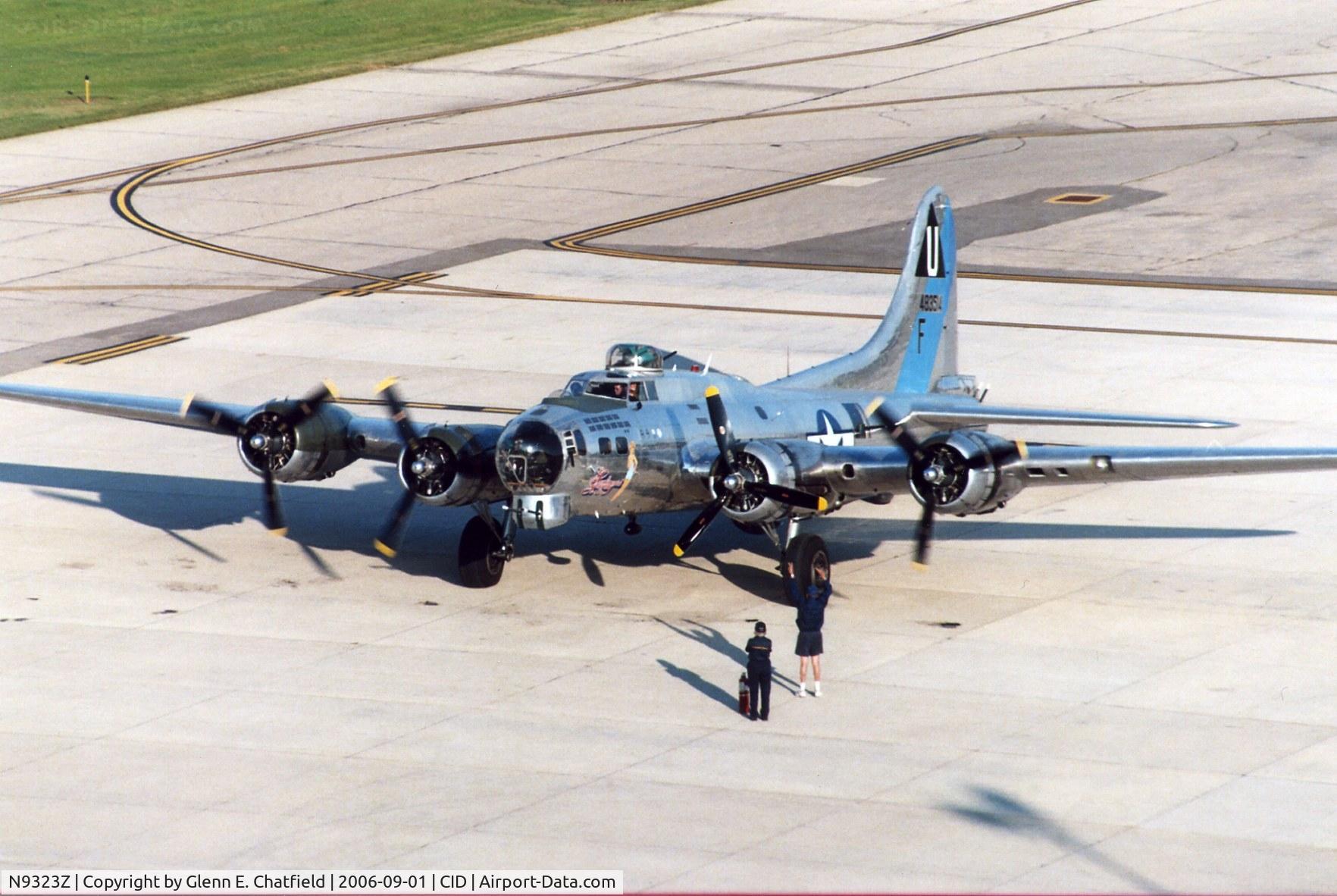 N9323Z, 1944 Boeing B-17G-85-DL Flying Fortress C/N 32155, Sentimental Journey below the control tower