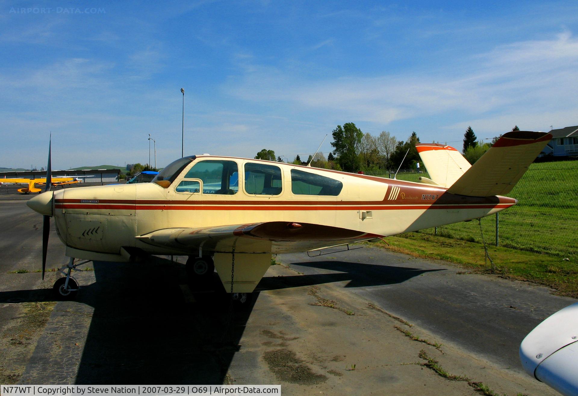 N77WT, 1951 Beech C35 Bonanza C/N D-2763, 1951 Beech C35 Bonanza @ Petaluma Municipal Airport, CA