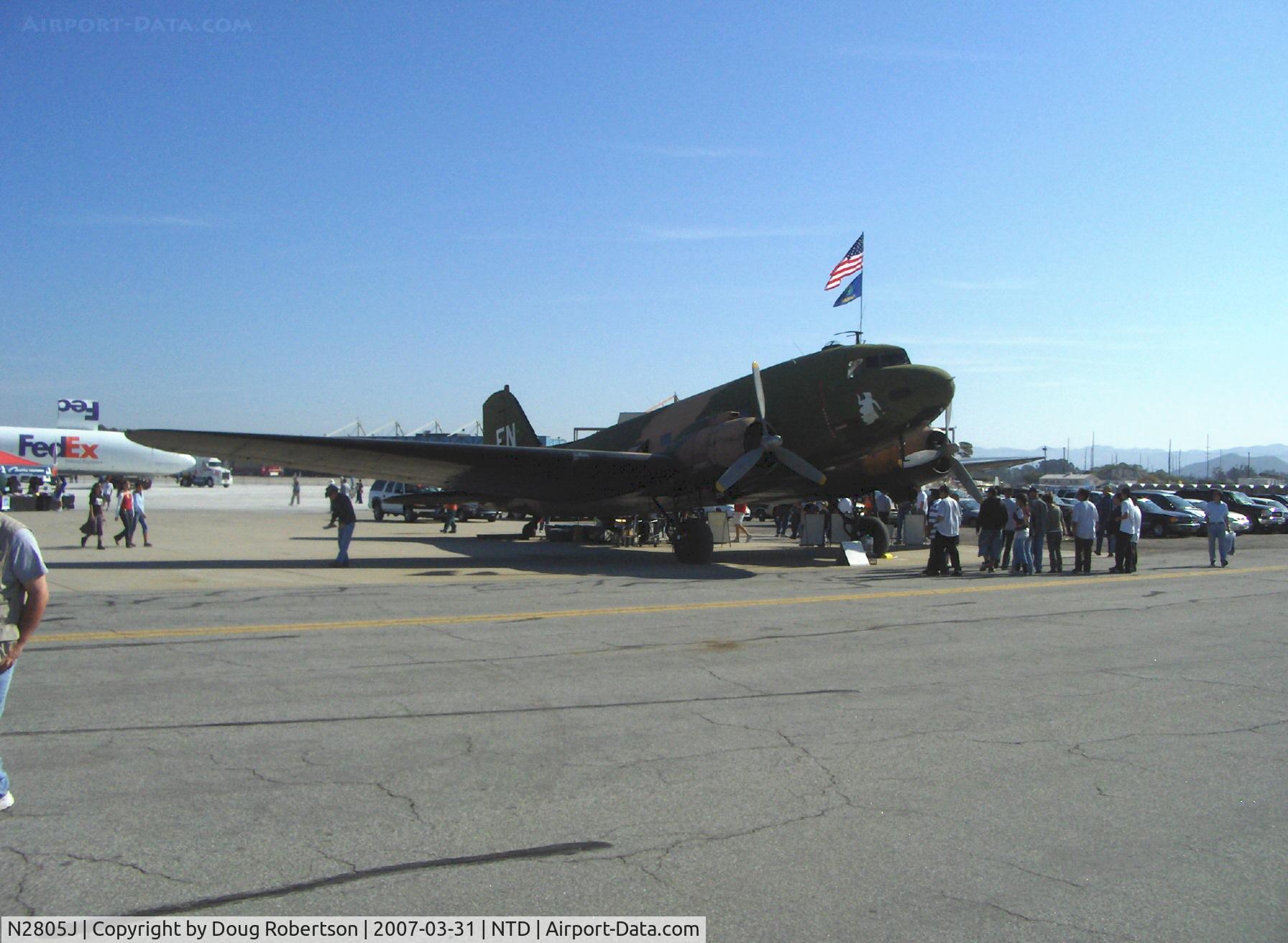 N2805J, 1944 Douglas DC3C-R-1830-90C C/N 20835, 1944 Douglas DC-3C as USAF AC-47 gunship 'SPOOKY', two P&W R-1830-90C radial engines 1,200 Hp each.