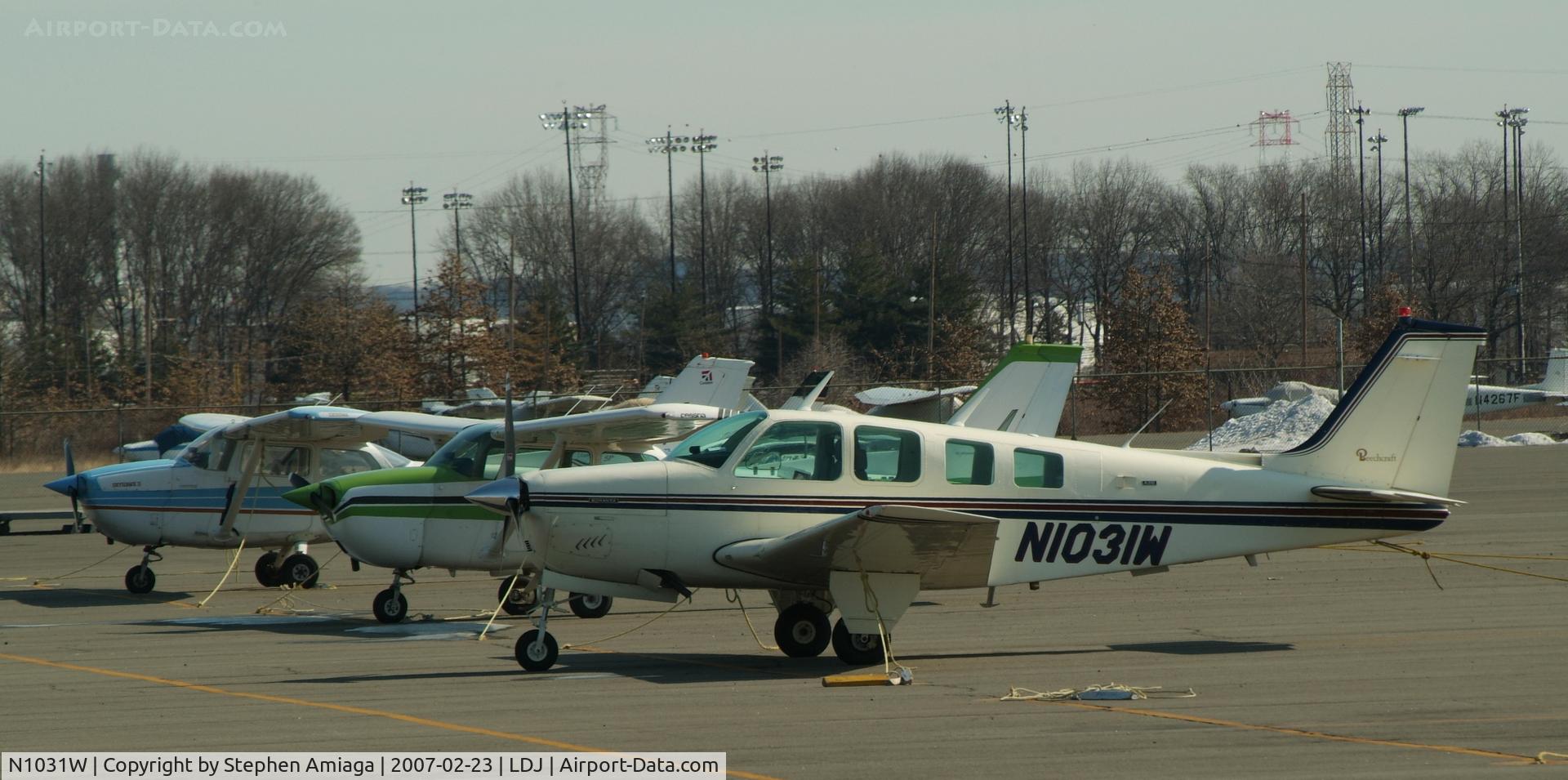 N1031W, 1973 Beech A36 Bonanza 36 C/N E-403, On the Ramp at Linden
