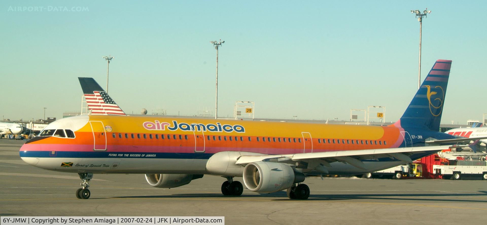 6Y-JMW, 2003 Airbus A321-211 C/N 1988, Air Jamaica on the ramp