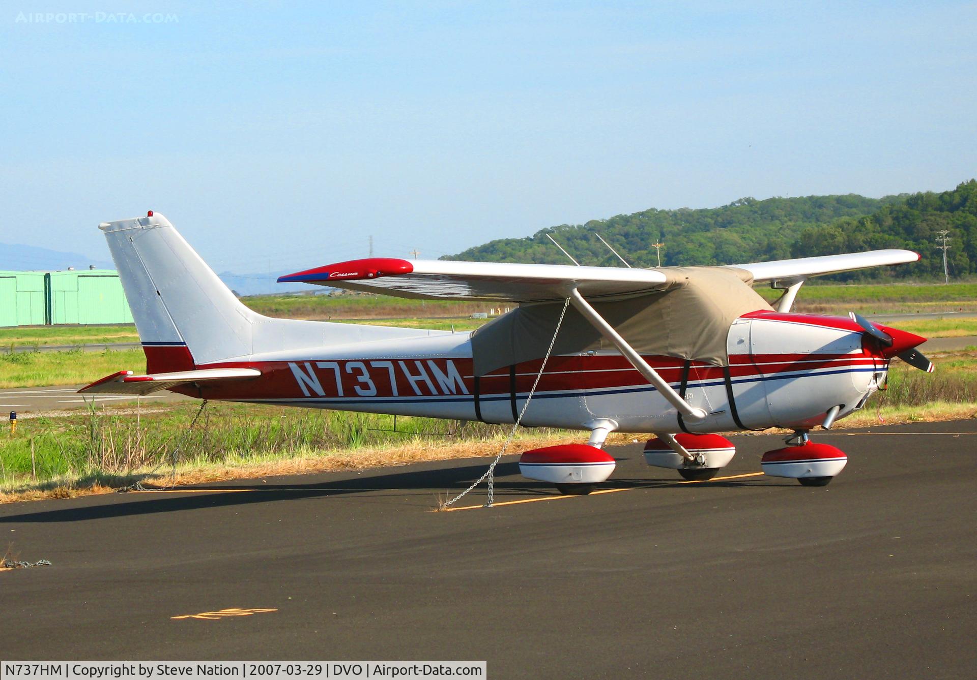 N737HM, 1977 Cessna 172N C/N 17269430, 1977 Cessna 172N with canopy cover @ Gnoss Field (Novato), CA