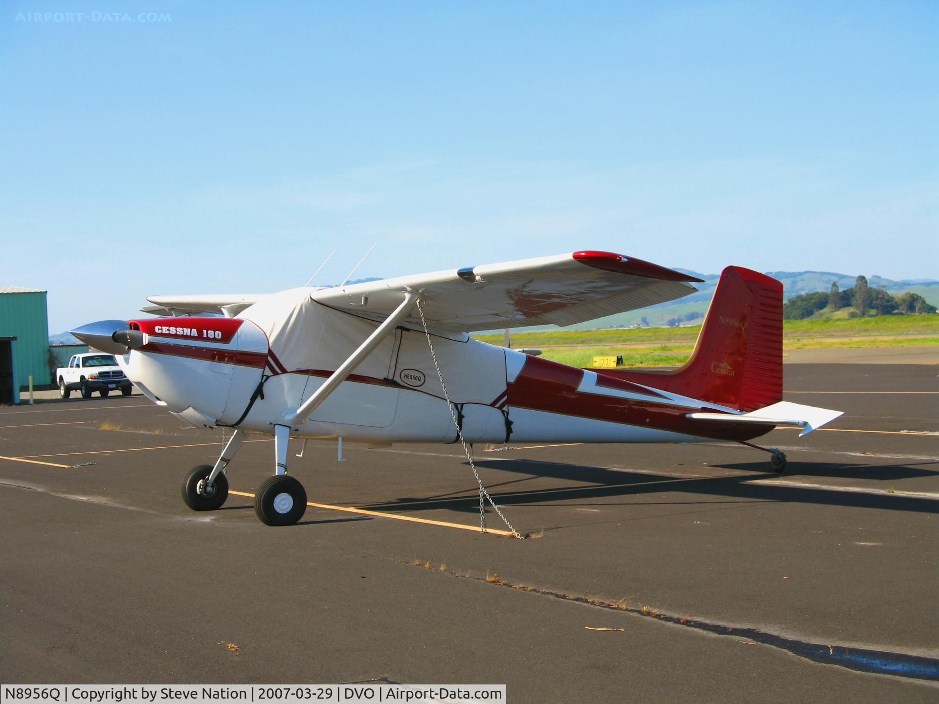 N8956Q, Cessna 180A C/N 32776, Cessna 180A with cockpit cover @ Gnoss Field (Novato), CA