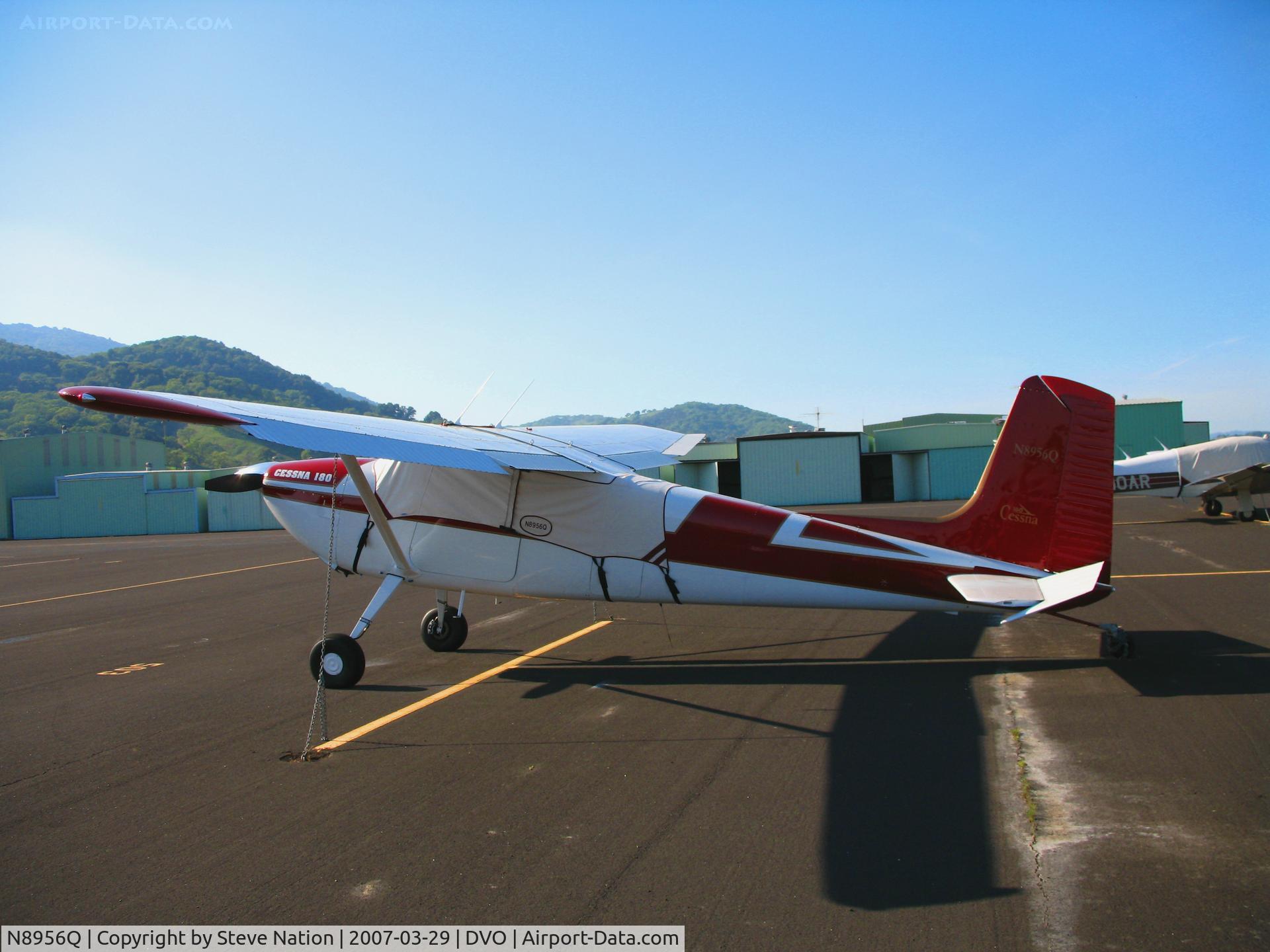 N8956Q, Cessna 180A C/N 32776, Cessna 180A with cockpit cover @ Gnoss Field (Novato), CA