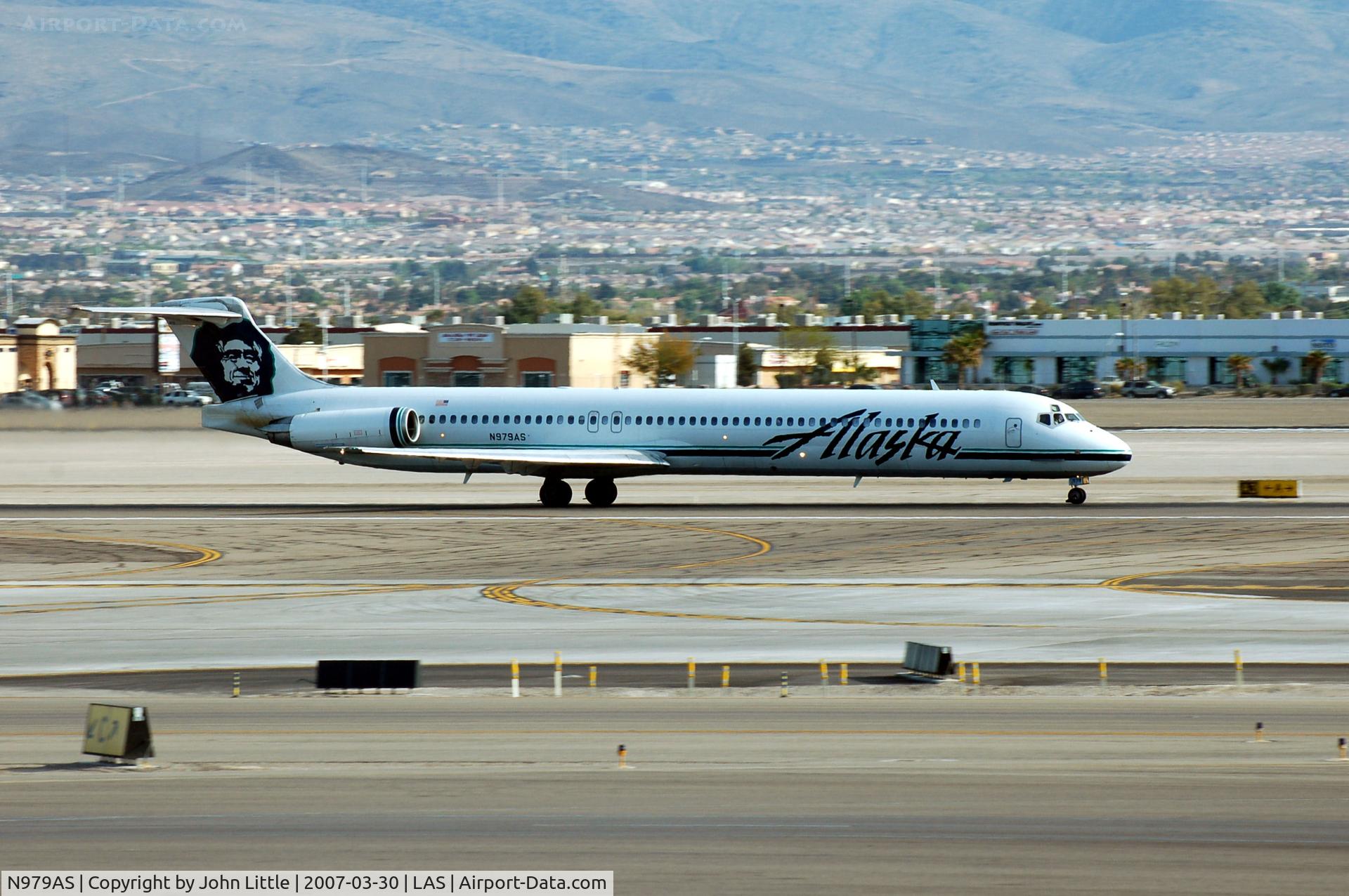N979AS, 1996 McDonnell Douglas MD-83 (DC-9-83) C/N 53471, Alaska Air departing McCarran