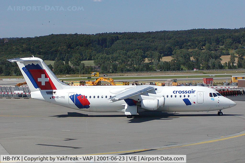 HB-IYX, 1999 British Aerospace Avro 146-RJ100 C/N E3357, Crossair Bae 146