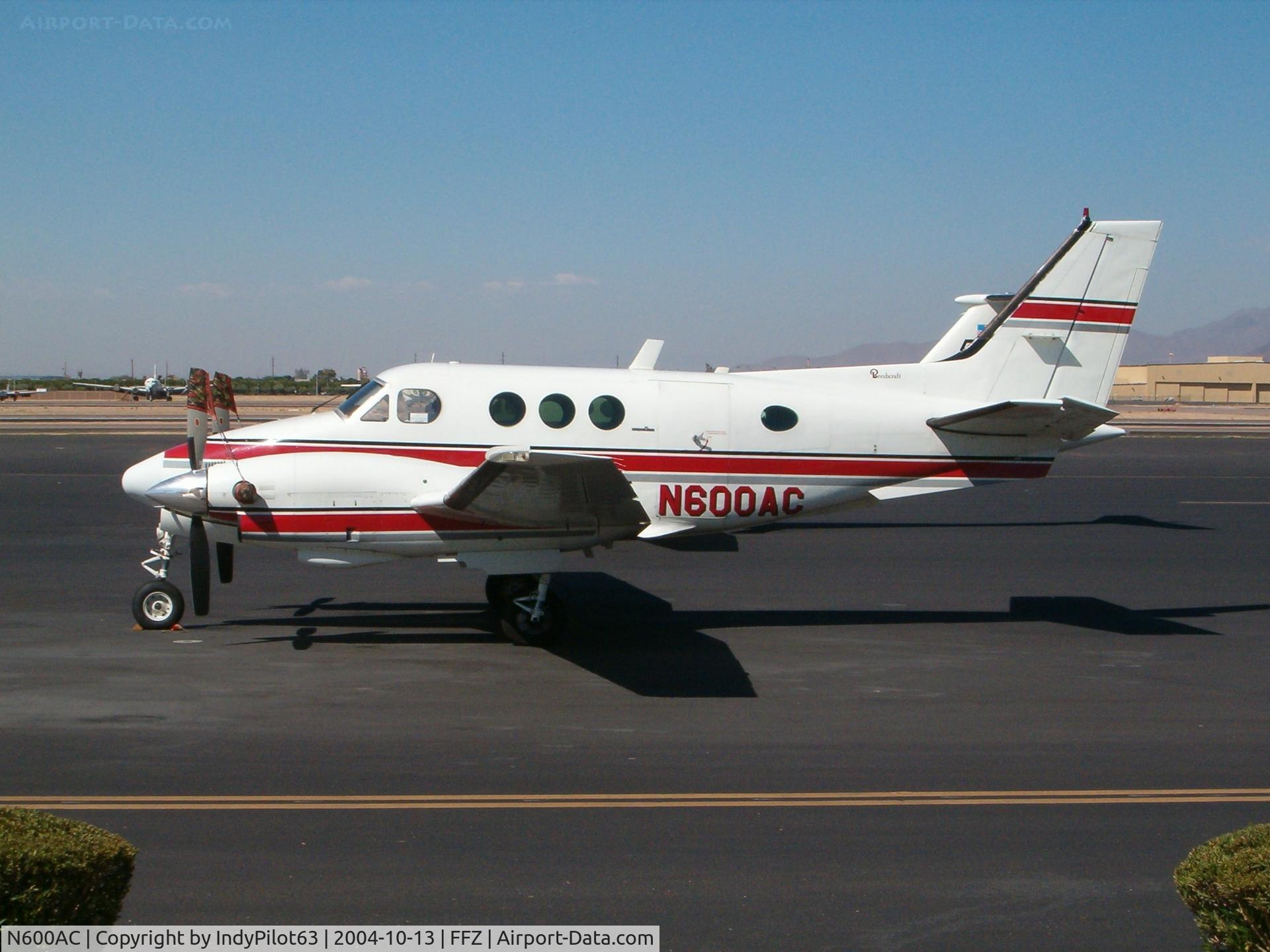 N600AC, 1976 Beech E-90 King Air C/N LW-185, Beech King Air at Falcon Field, Mesa