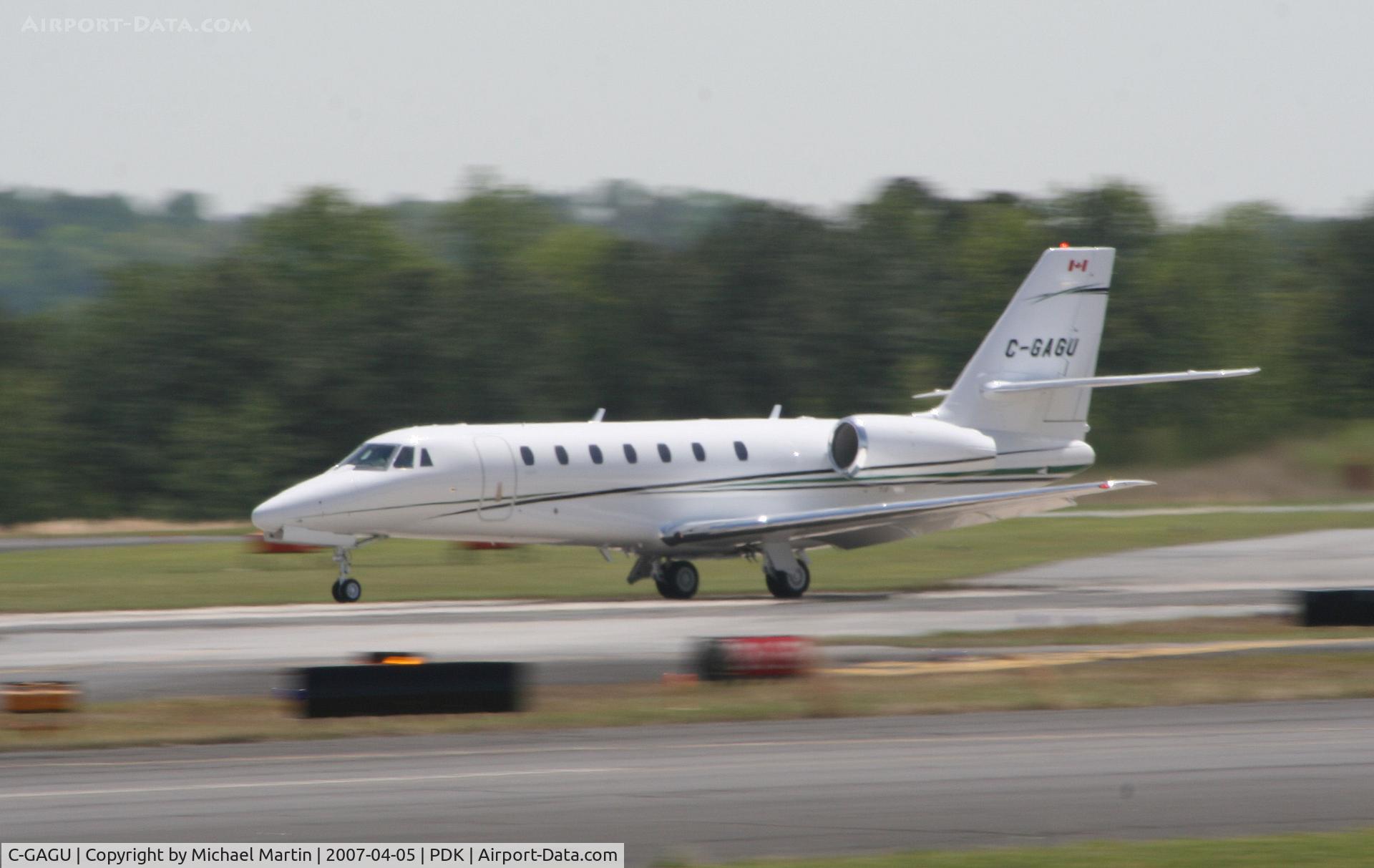 C-GAGU, 2006 Cessna 680 Citation Sovereign C/N 680-0100, Taking off from Runway 2R