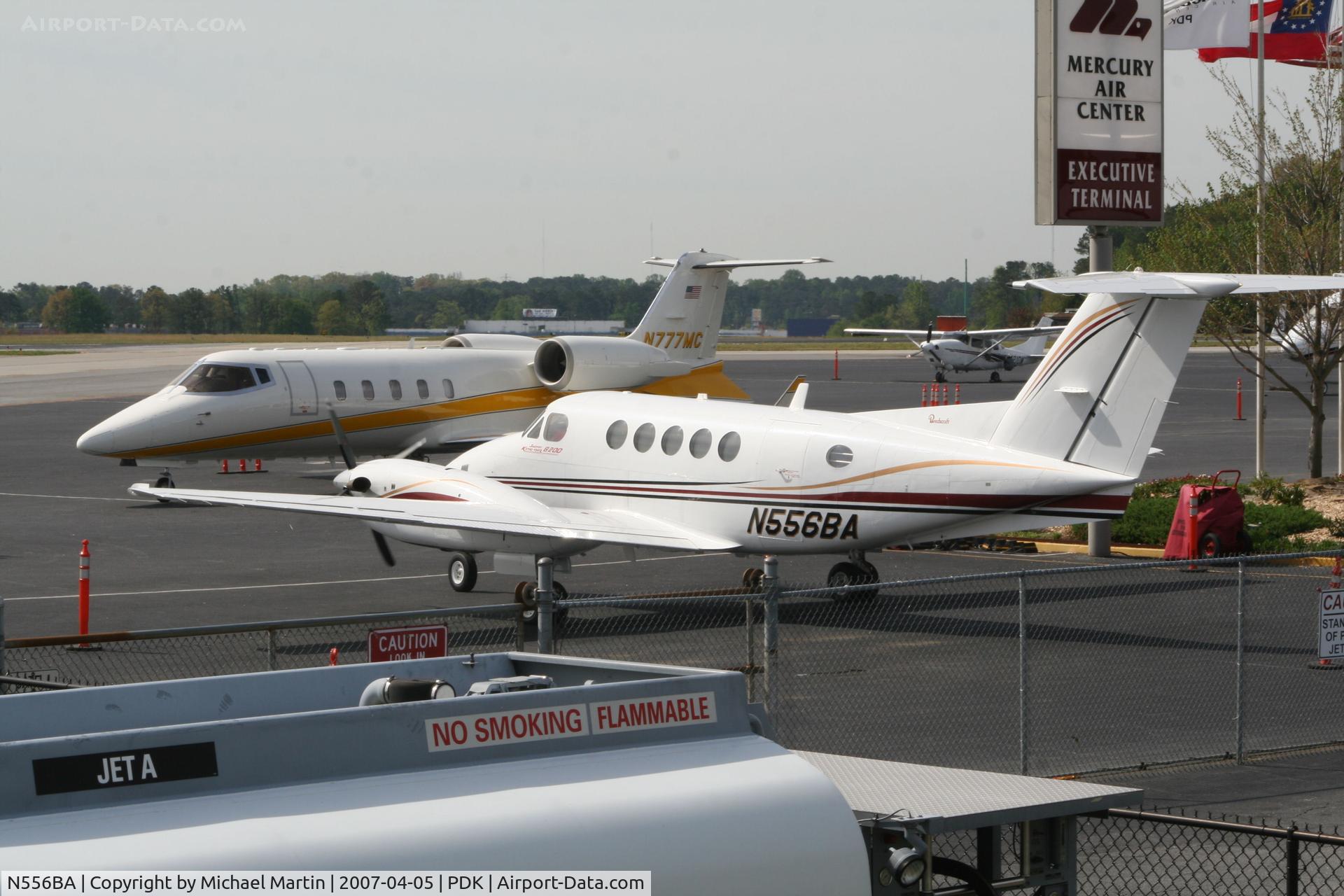 N556BA, 1997 Raytheon B200 King Air C/N BB-1556, Tied down @ Mercury Air Center