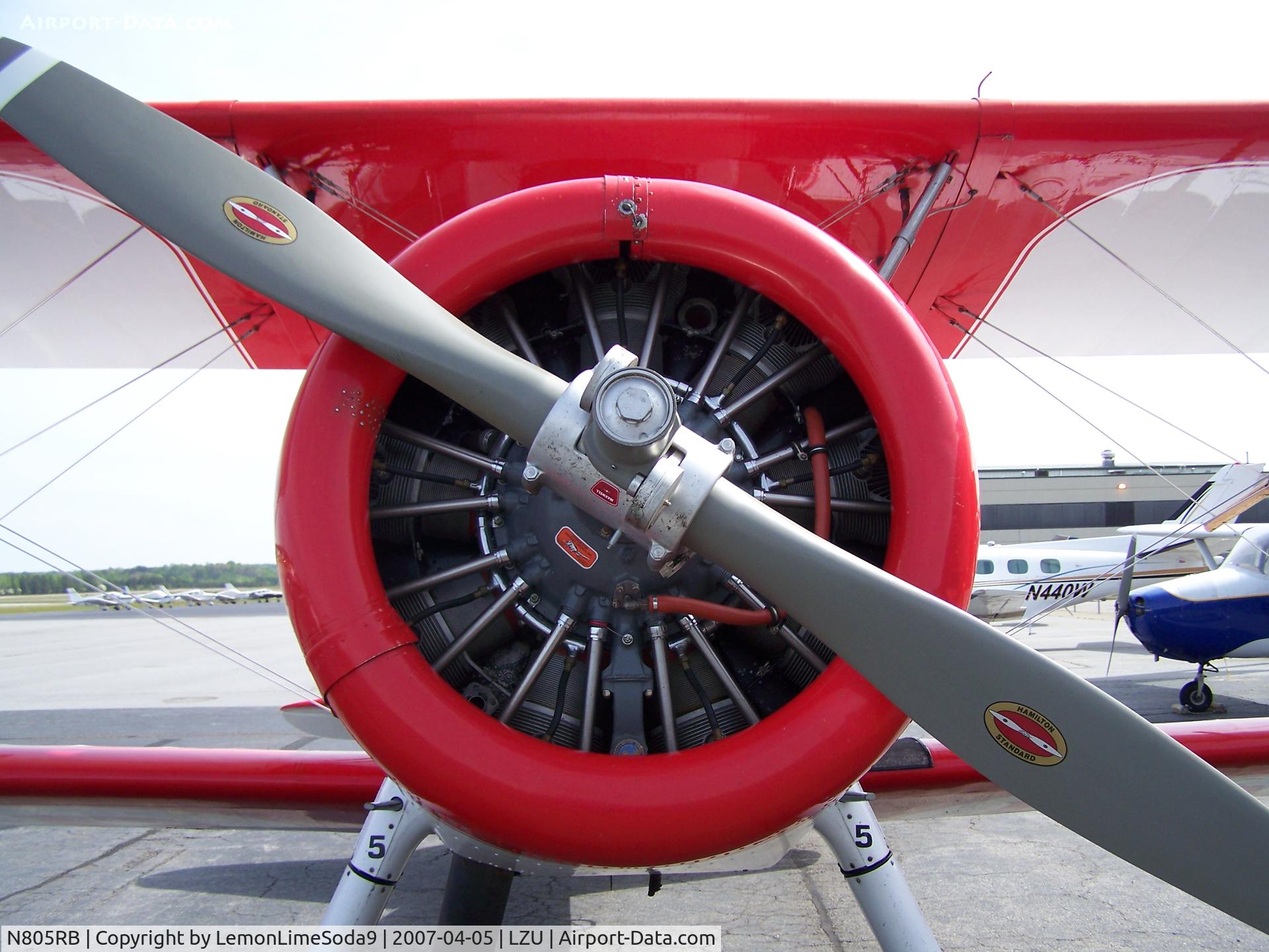 N805RB, 1941 Boeing PT-17/R985 Kaydet (A75N1) C/N 75-2729, Just another day at the airport.