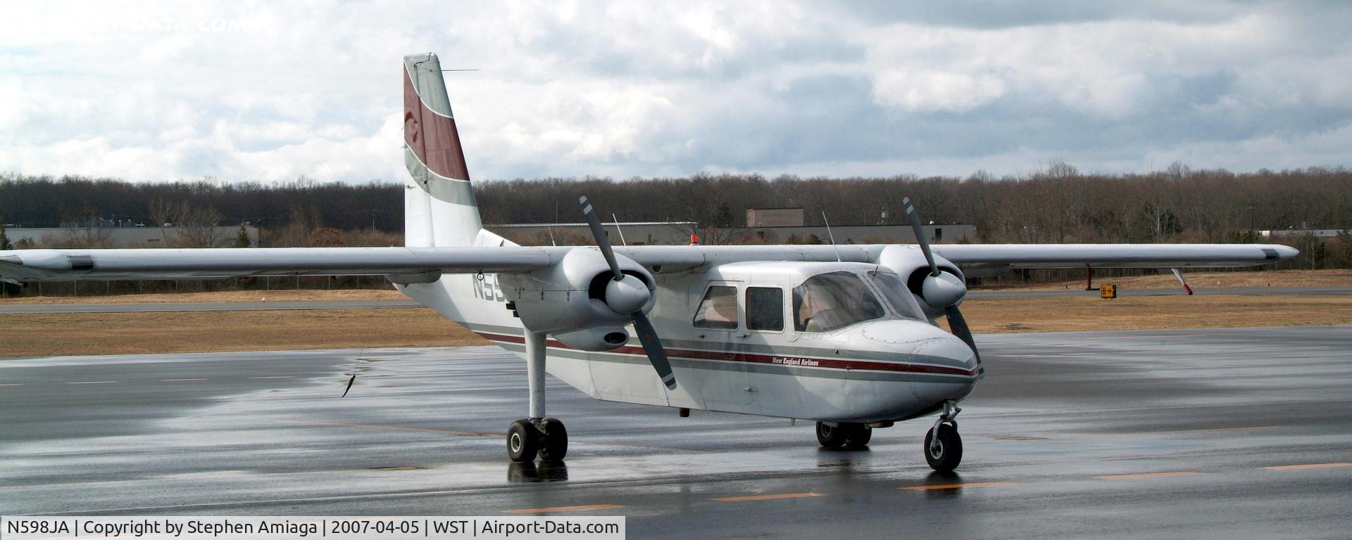 N598JA, 1969 Britten-Norman BN-2A Islander C/N 66, Front View - New England Airlines
