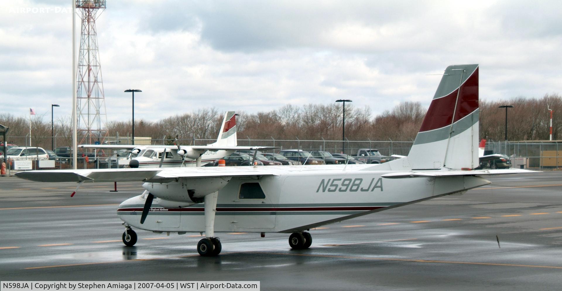 N598JA, 1969 Britten-Norman BN-2A Islander C/N 66, Islander from the rear quarter - New England Air