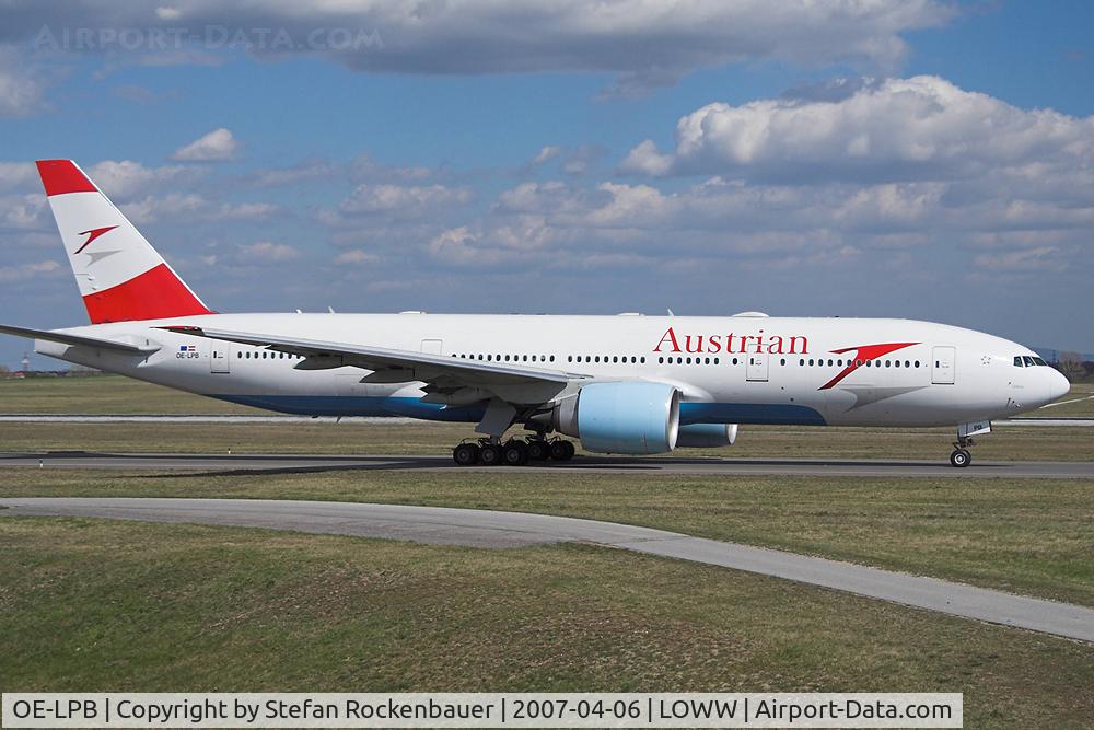 OE-LPB, 1998 Boeing 777-2Z9/ER C/N 28699, Austrian heavy taxiing.