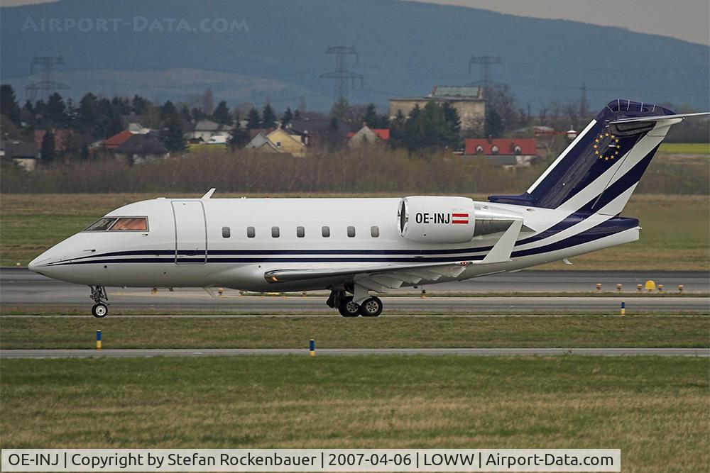 OE-INJ, 1999 Bombardier Challenger 604 (CL-600-2B16) C/N 5435, Taxiing to the GAC.