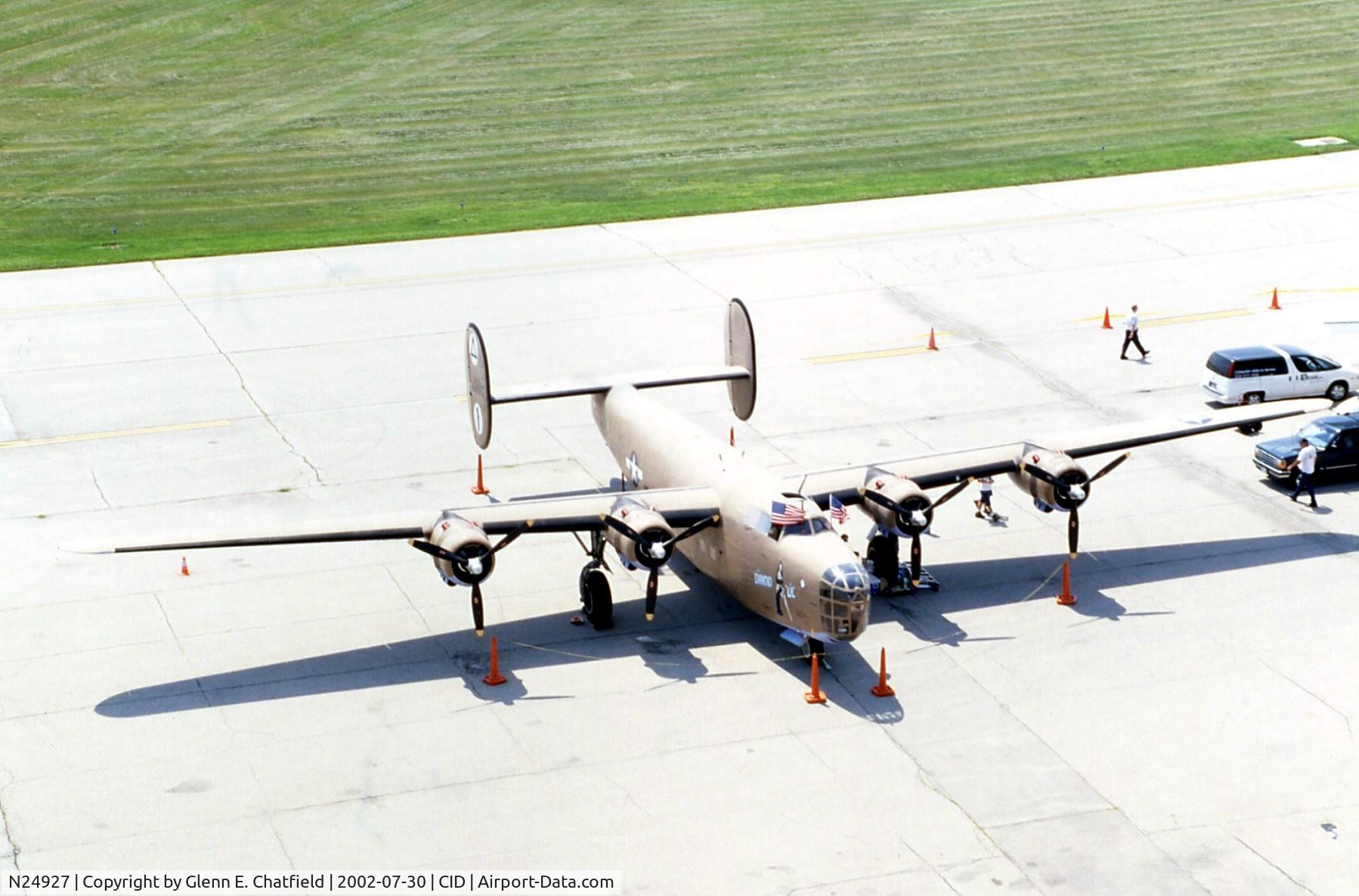 N24927, 1940 Consolidated Vultee RLB30 (B-24) C/N 18, Sitting below the control tower