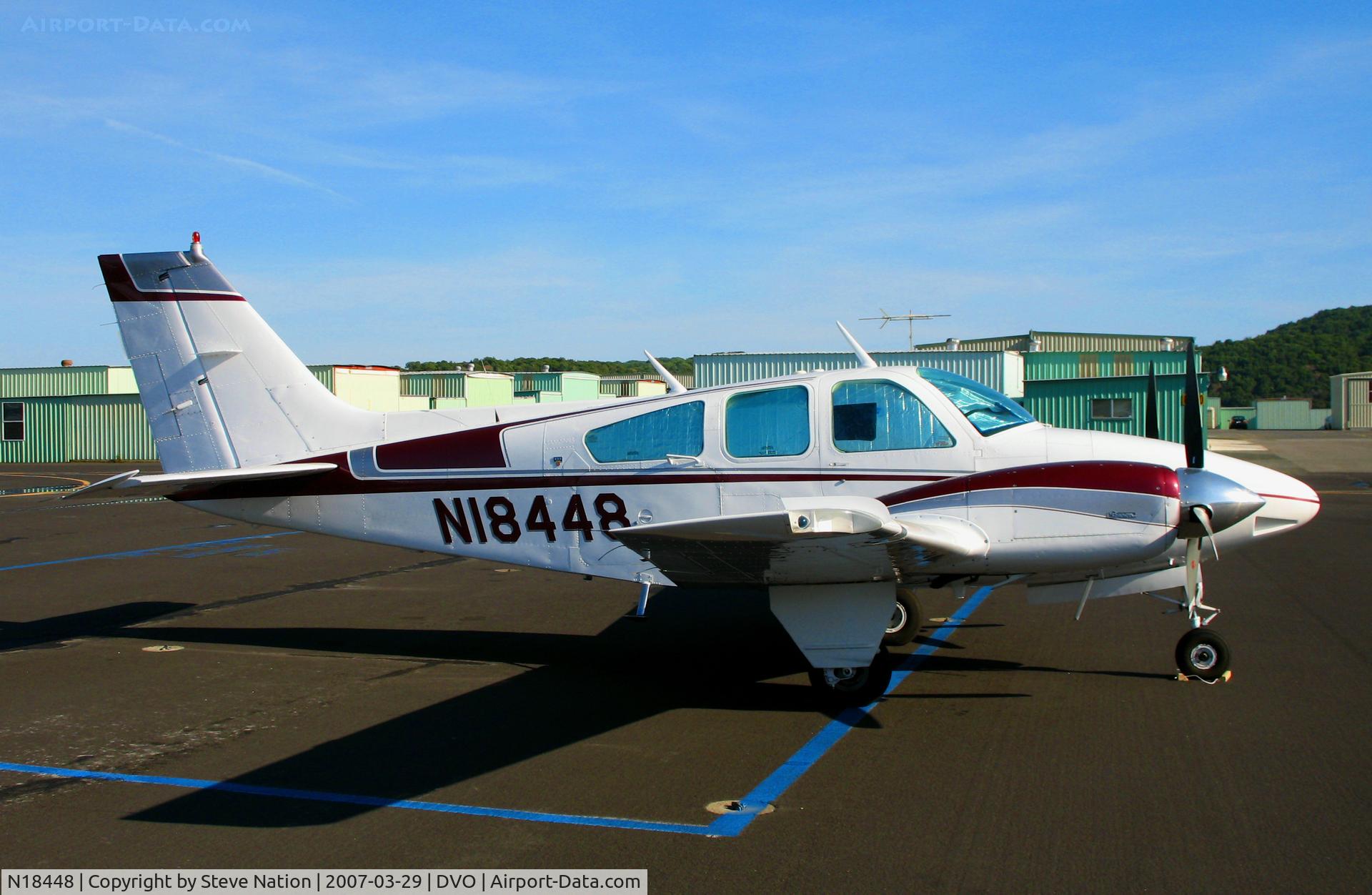 N18448, 1977 Beech 95-B55 (T42A) Baron C/N TC-2087, 1977 Beech 95-B55 visiting from Oregon @ Gnoss Field (Novato), CA