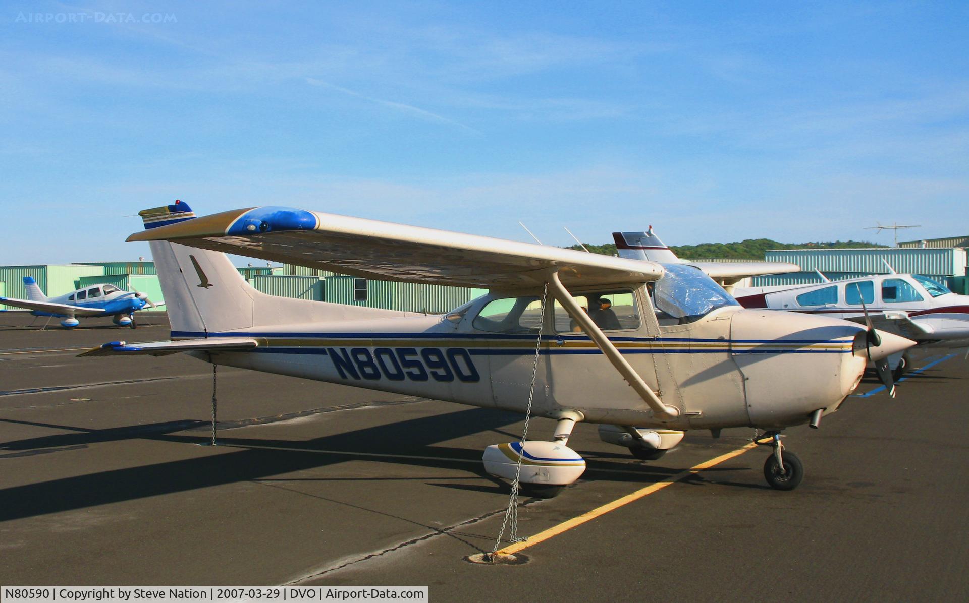 N80590, 1976 Cessna 172M C/N 17266663, 1976 Cessna 172M in late afternoon sunshine @ Gnoss Field (Novato), CA
