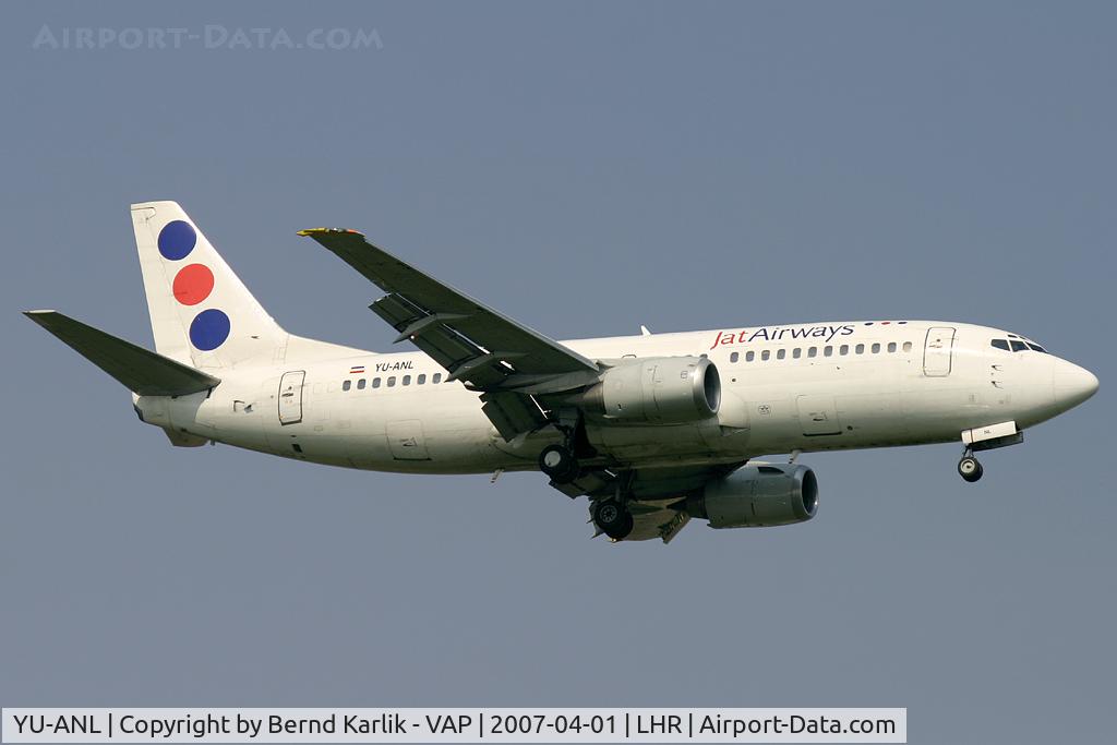YU-ANL, 1986 Boeing 737-3H9 C/N 23716/1321, JAT Boeing 737