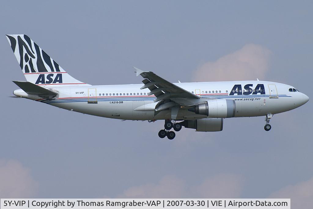 5Y-VIP, 1991 Airbus A310-308 C/N 620, African Safari Airways - ASA Airbus A310