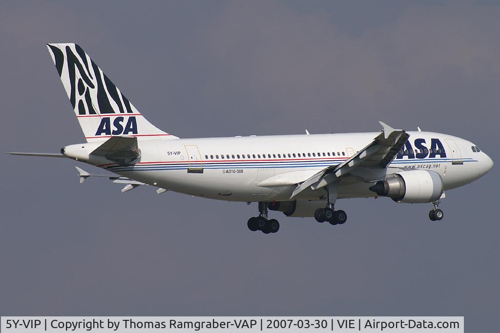 5Y-VIP, 1991 Airbus A310-308 C/N 620, African Safari Airways - ASA Airbus A310