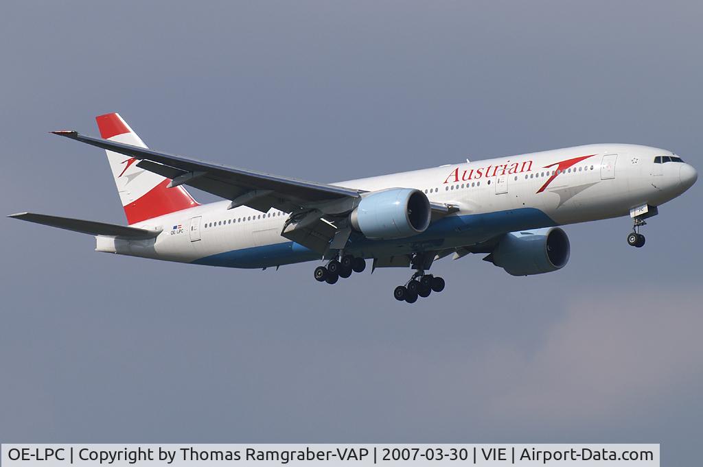 OE-LPC, 2002 Boeing 777-2Z9/ER C/N 29313, Austrian Airlines Boeing 777-200