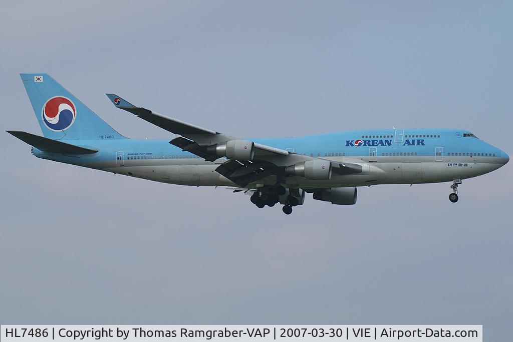 HL7486, 1992 Boeing 747-4B5 C/N 26396, Korean Air Boeing 747-400