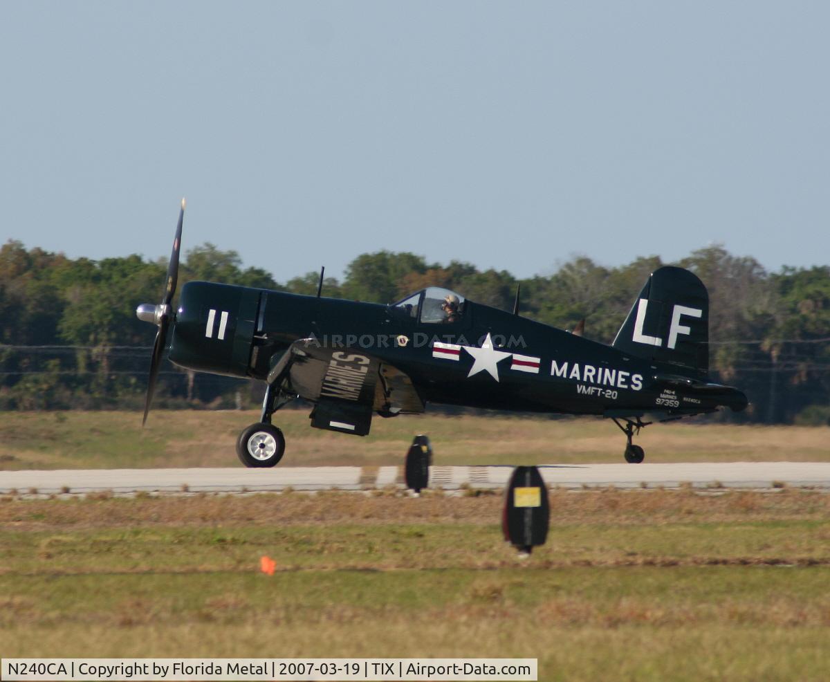 N240CA, 1945 Vought F4U-4 Corsair C/N 9513, F-4U
