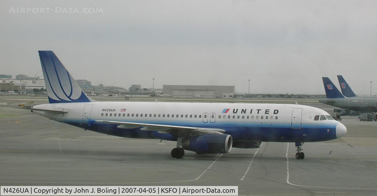 N426UA, 1995 Airbus A320-232 C/N 510, United A320 taxi in at KSFO