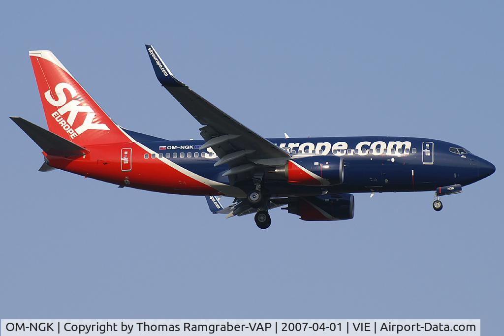 OM-NGK, 2007 Boeing 737-76N C/N 34756/2208, Sky Europe Airlines Boeing 737-700