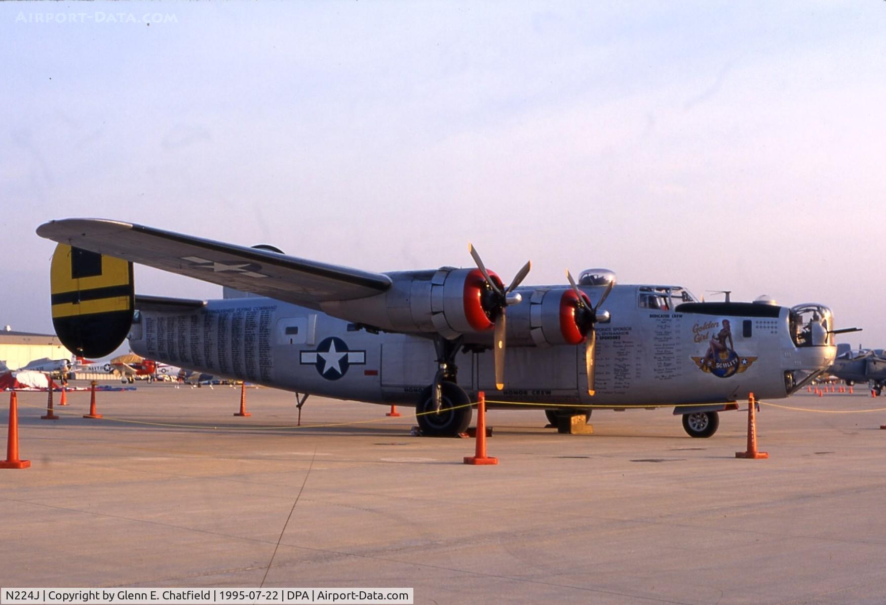 N224J, 1944 Consolidated B-24J-85-CF Liberator C/N 1347 (44-44052), Just after sunrise, new nose art