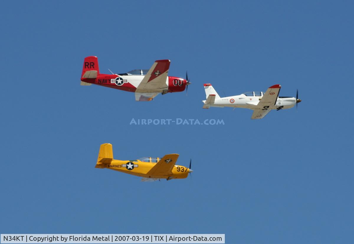 N34KT, 1956 Beech D-45 Mentor C/N BG-271, T-34 Formation with Socata