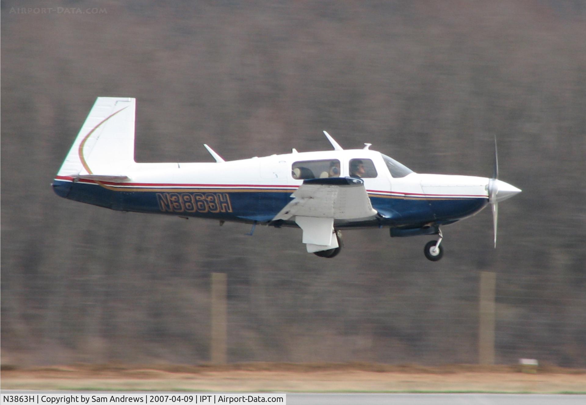 N3863H, 1980 Mooney M20J 201 C/N 24-0965, Over the runway after flying home from Jaffrey Airport Silver Ranch Airport (Jaffrey, NH) [KAFN/AFN]
