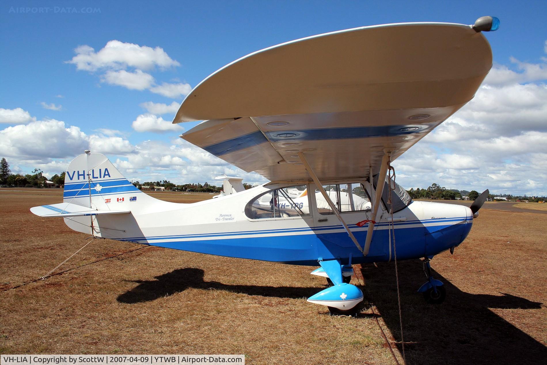 VH-LIA, 1956 American Champion 7FC C/N 7FC-118, Shot at Toowoomba Airport QLD Australia, paking lineup