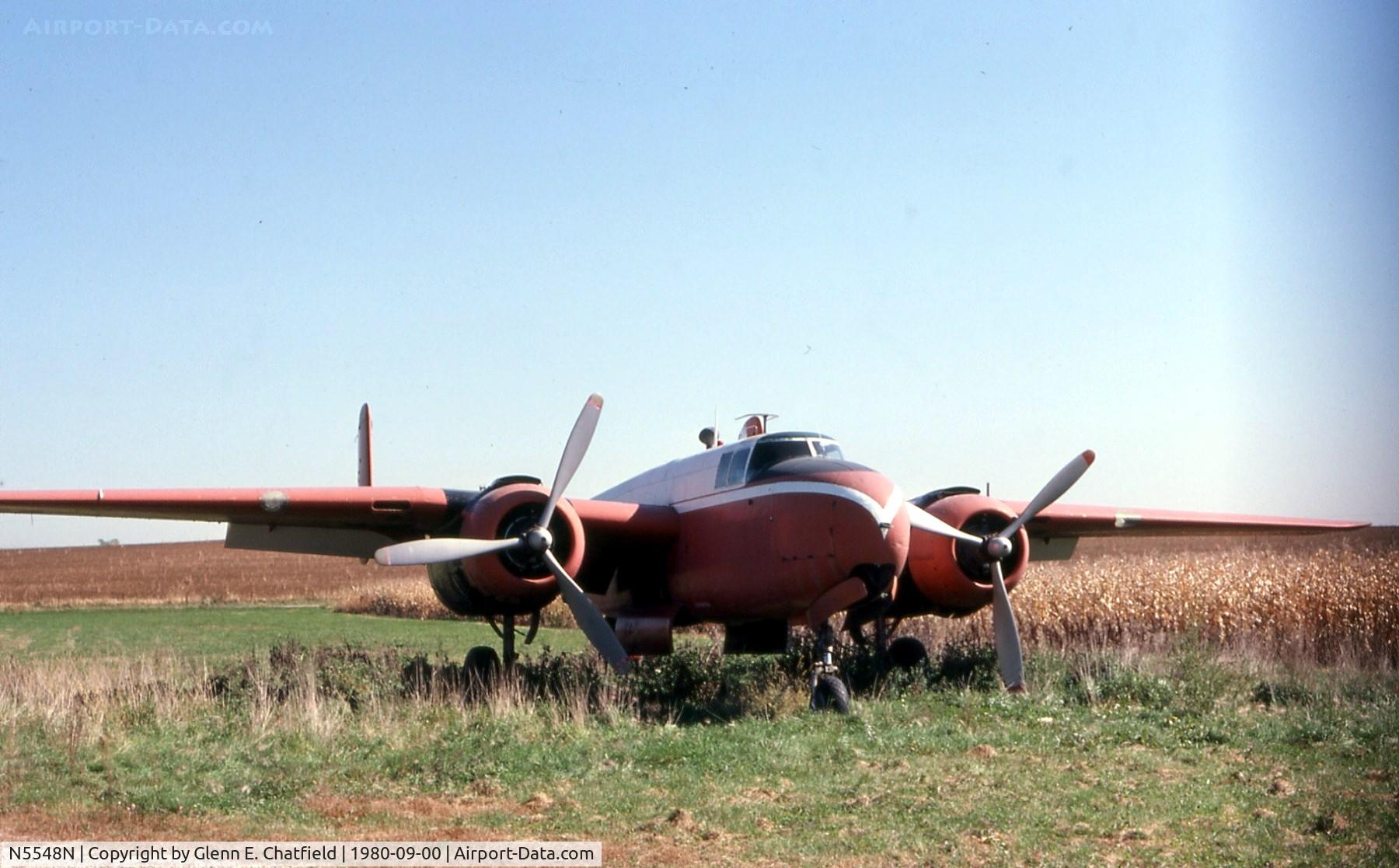N5548N, 1943 North American B-25H Mitchell C/N 98-21107, Sitting derelict at Lambert Field, near Plainfield, IL