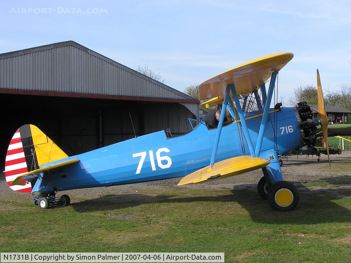 N1731B, 1943 Boeing E75 C/N 75-5716, Boeing-Stearman E75 at Bickmarsh airfield
