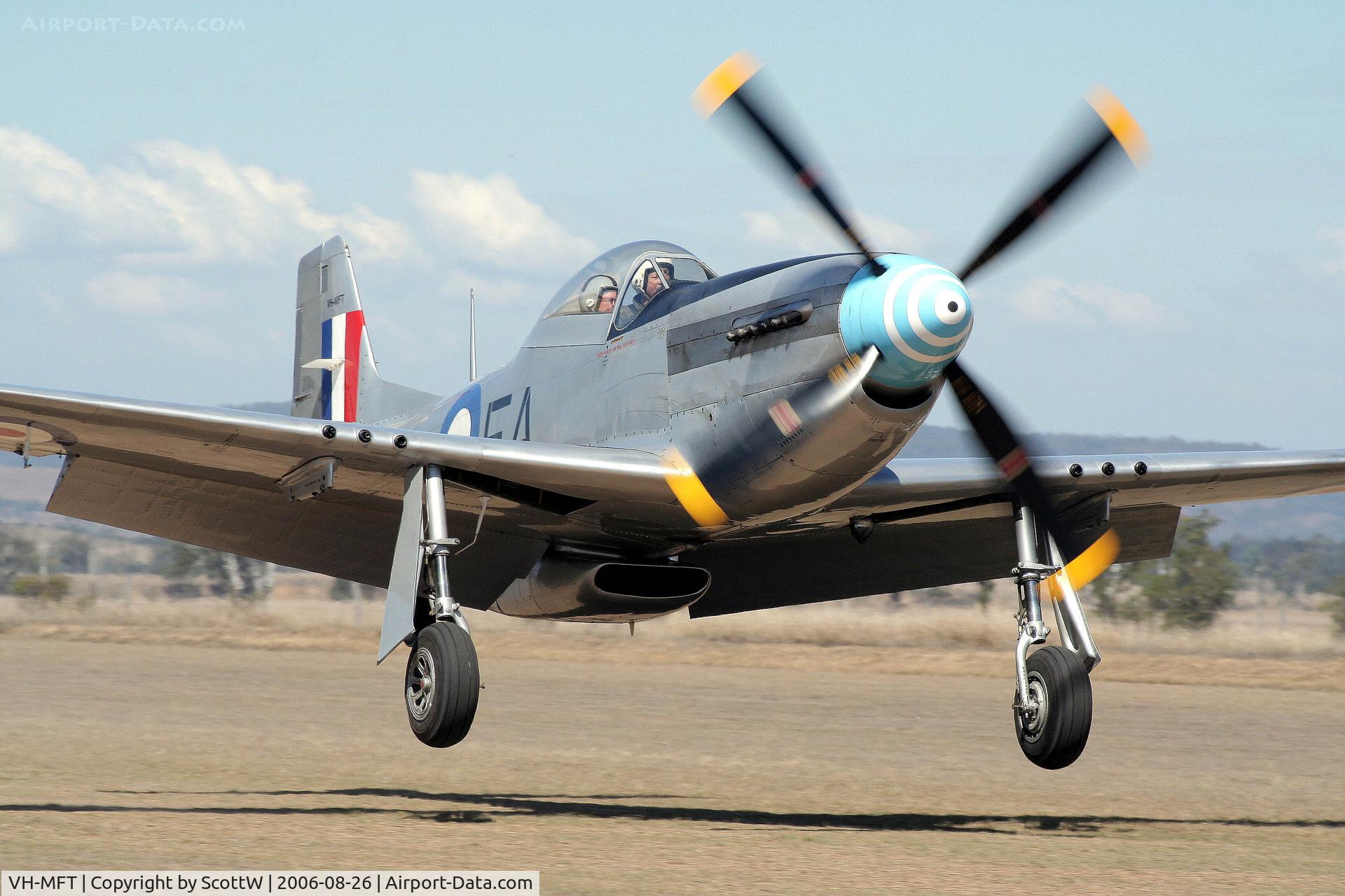 VH-MFT, 1947 Commonwealth CA-18 Mustang 21 C/N 1435, 15th annual festival of flight Watts Bridge Memorial Airfield 2007