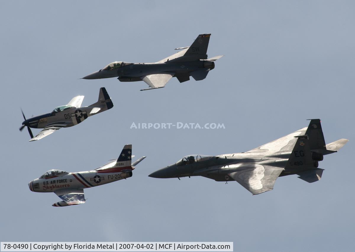 78-0490, 1978 McDonnell Douglas F-15C Eagle C/N 0472/C023, F-15 4 plane heritage flight