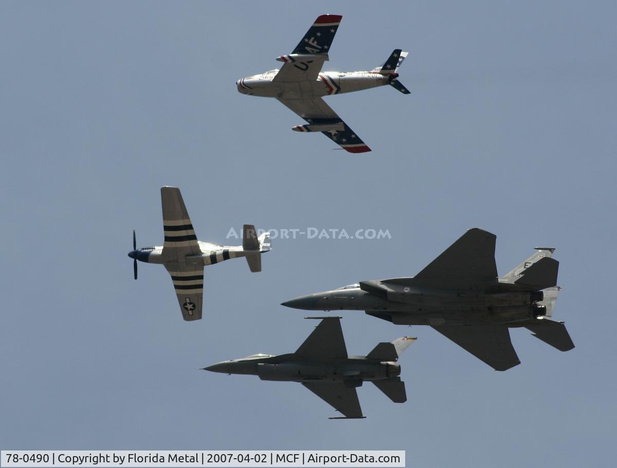 78-0490, 1978 McDonnell Douglas F-15C Eagle C/N 0472/C023, F-15 4 plane heritage flight