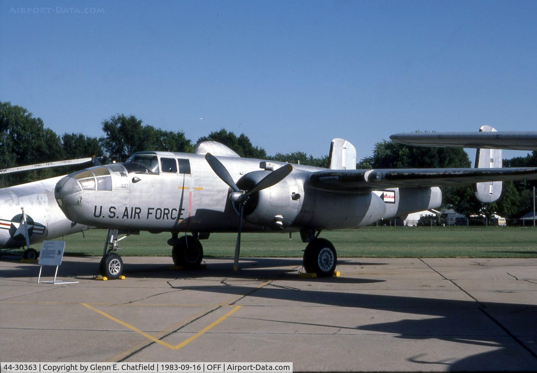 44-30363, 1944 North American TB-25J-25/27-NC Mitchell C/N 108-33638, TB-25N at the old Strategic Air Command Musuem